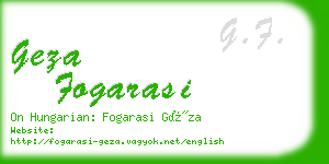 geza fogarasi business card